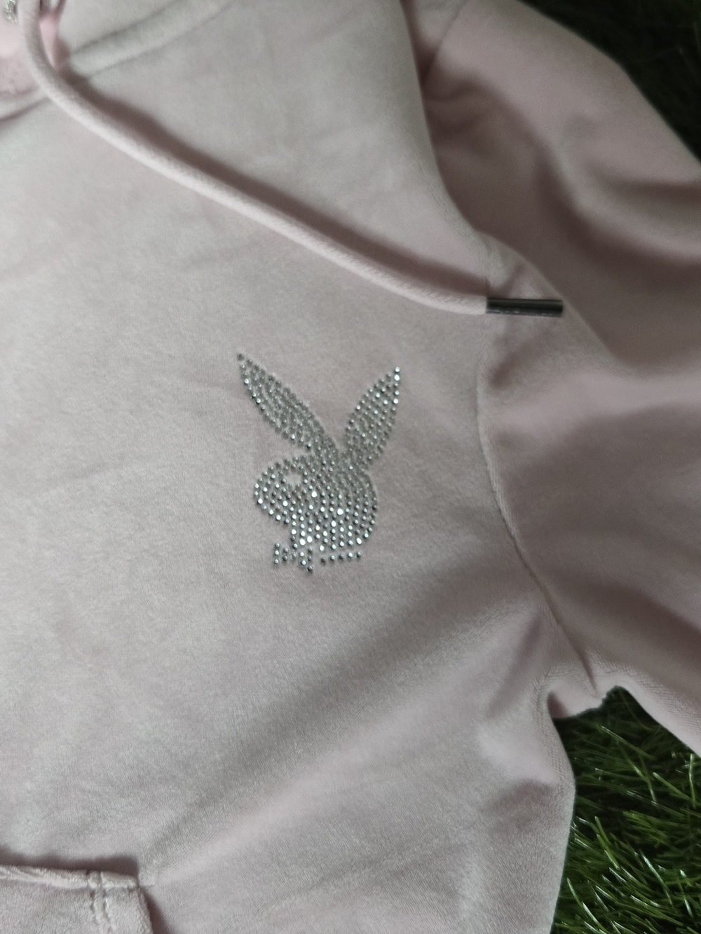 PLAYBOY Pink Rhinestone Track Pants & Hoodie Set - Picture 2 of 6